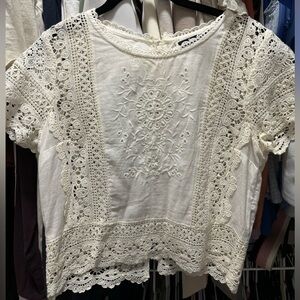 Abercombie & Fitch lace white shirt
